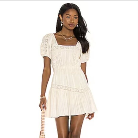 LoveShackFancy x REVOLVE Stern Mini Dress in Ivory - Size L - Picture 1 of 9